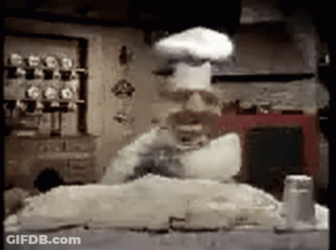 Swedish Chef Messy Baking Cake GIF