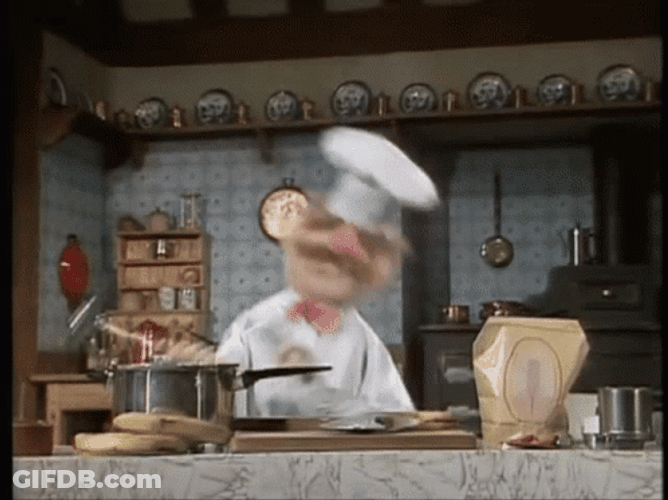 Swedish Chef Puppet Kitchen Mishap GIF
