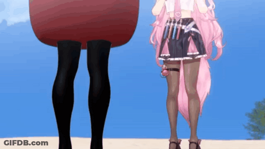 Sweep The Leg Virtual Girl With Pink Hair GIF
