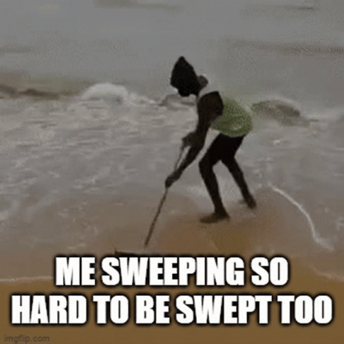 Sweeping The Beach GIF