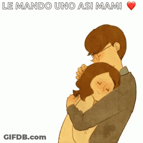 Sweet Animated Couple Abrazo GIF