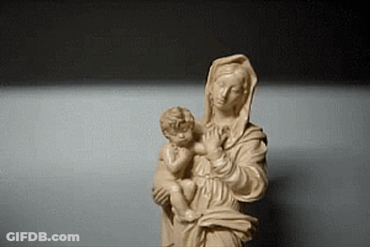 Sweet Baby Jesus Mama Mary Statue Maple Syrup GIF
