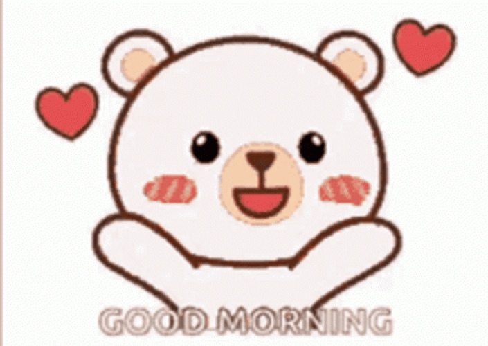 Sweet Bear Good Morning Heart Kisses GIF