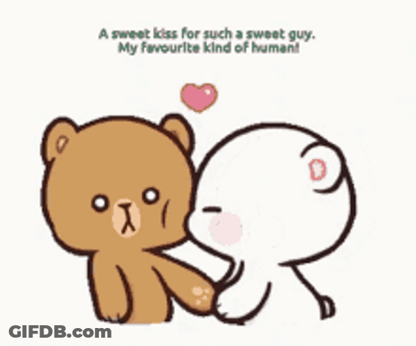 Sweet Bear Kissing Cheek GIF