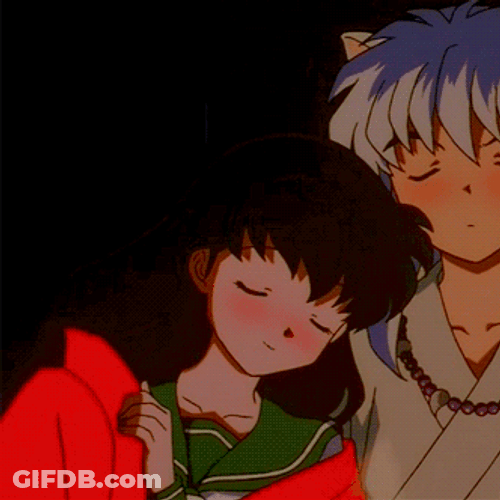 Sweet Blushing Kagome GIF