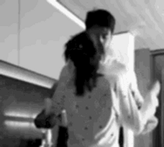 Sweet Couple In The Kitchen Comfort Hug GIF