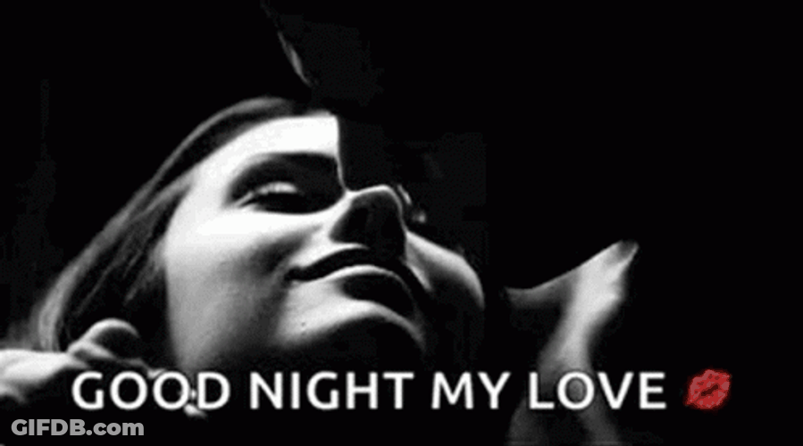 Sweet Couple Kissing Good Night My Love GIF