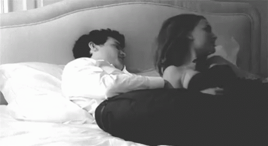 Sweet Couple Relationship Cuddle Stay Bed GIF