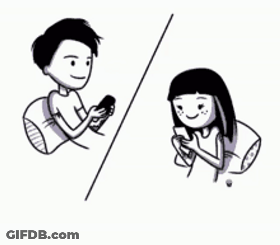 Sweet Couple Texting GIF