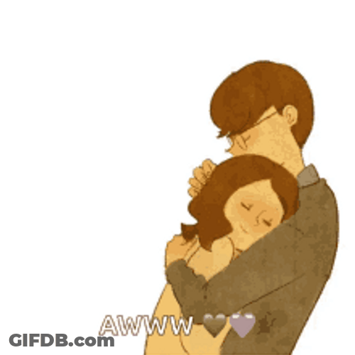 Sweet Couple Tightly Hugging GIF