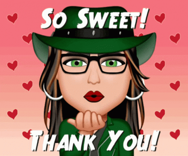 Sweet Cow Girl Thank You Flying Kiss GIF