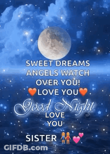 Sweet Dreams Angels Good Night Sister GIF