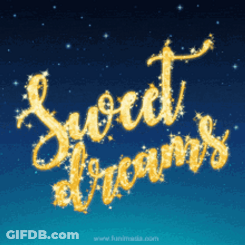 Sweet Dreams Glittered Text GIF