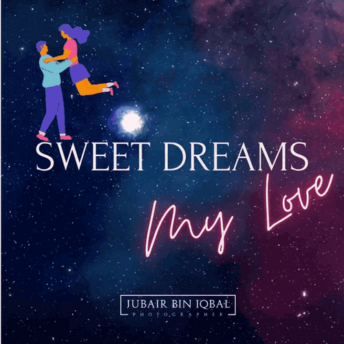 Sweet Dreams My Love Galaxy Couple Animation GIF
