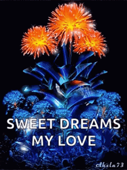 Sweet Dreams My Love Glowing Sparkling Dandelion Flower GIF