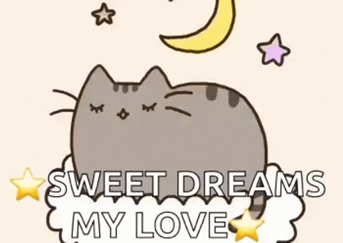 Sweet Dreams My Love Pusheen Cat Sticker GIF