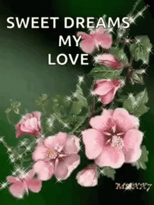 Sweet Dreams My Love Sparkling Hibiscus Flower GIF