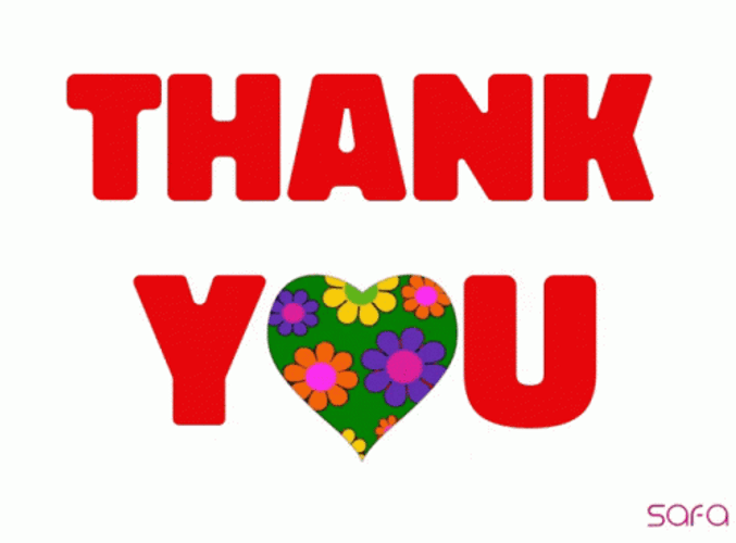 Sweet Floral Heart Thank You GIF