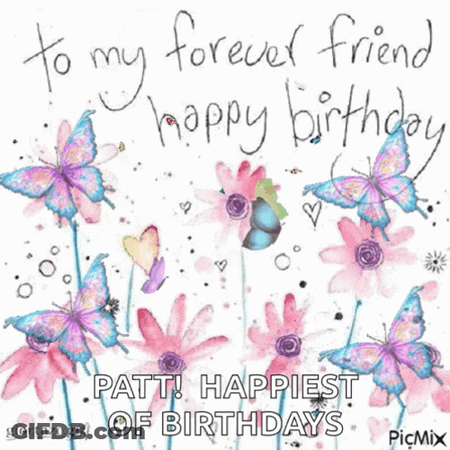 Sweet Happy Birthday Bestie Message GIF