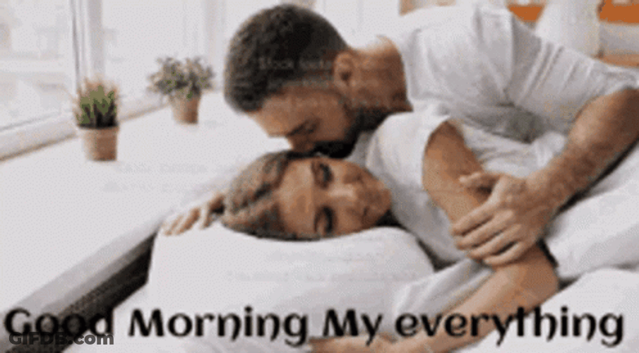 Sweet Husband Kiss Good Morning Wife GIF