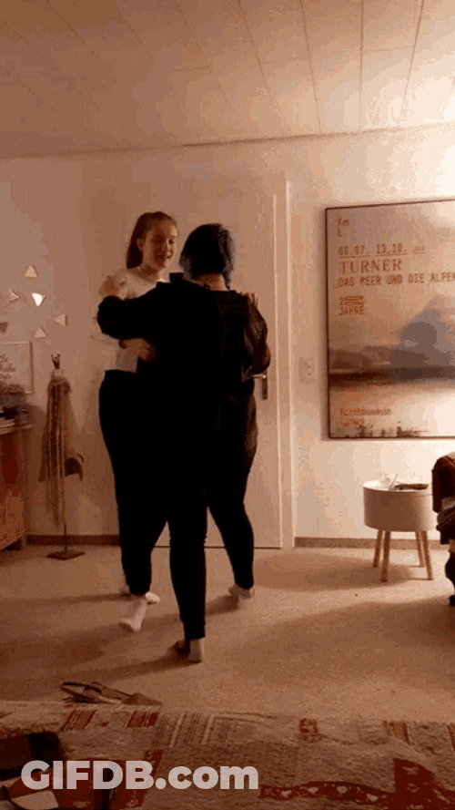 Sweet Lesbians Dancing In The Room GIF