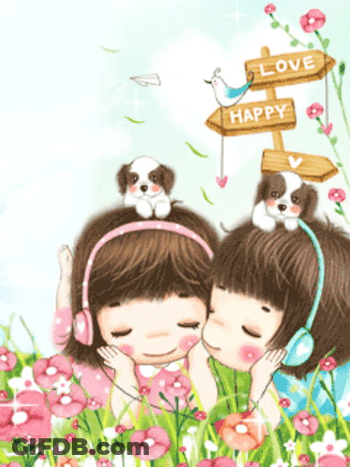 Sweet Love Animated Couple Music GIF