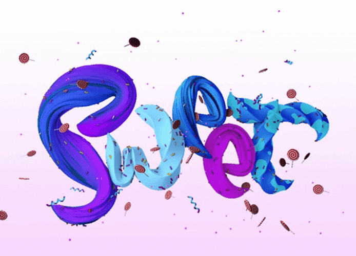 Sweet Love Candies Digital Text GIF