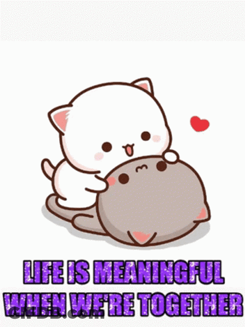 Sweet Love Quote Peach Goma Kitties GIF