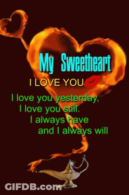 Sweet Love Romantic Message Genie Lamp GIF