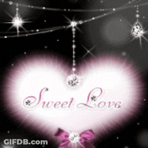 Sweet Love Sparkling Heart Animated Text GIF