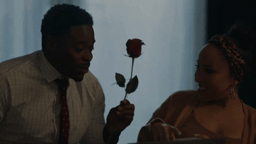 Sweet Man Giving Flowers GIF