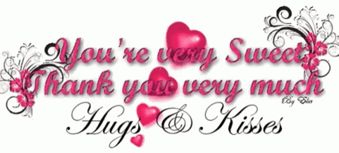 Sweet Message Thank You Hugs And Kisses GIF