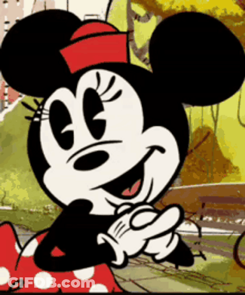 Sweet Minnie Mouse Blinking Wide Eyes GIF