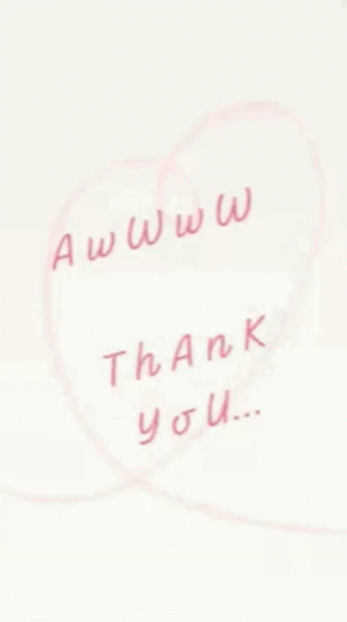 Sweet Pink Forming Heart Thank You GIF