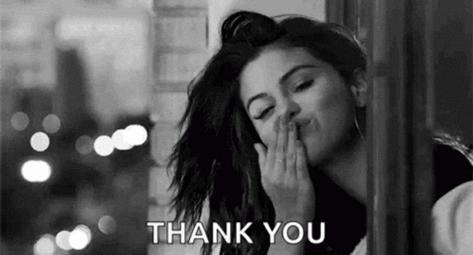 Sweet Selena Gomez Flying Kiss Thank You GIF