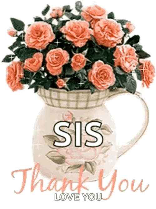 Sweet Sis Thank You Flower Bouquet GIF