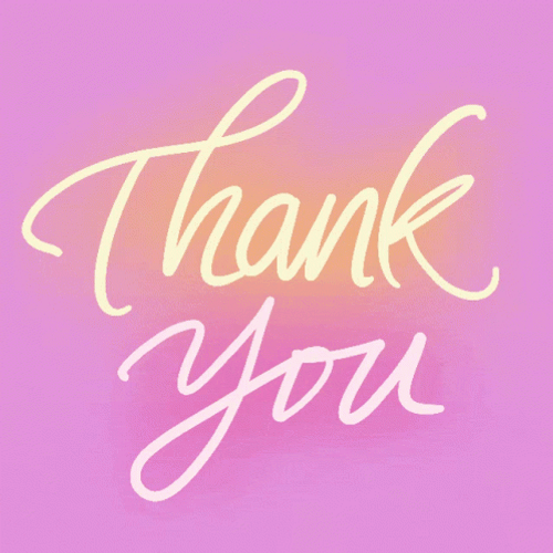 Sweet Thank You Pink Letter Typing Effect GIF