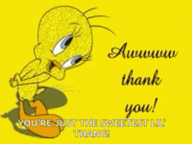 Sweet Tweety Bird Blinking Eyes Thank You GIF
