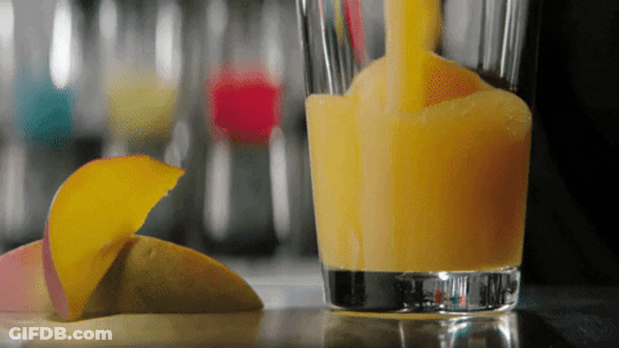 Sweet Yummy Mango Fruit Shake Glass GIF