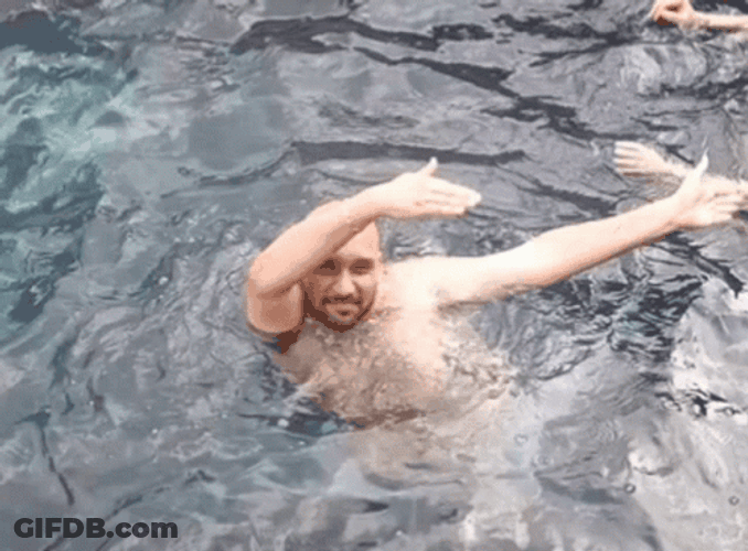 Swim Bald Head Guy GIF