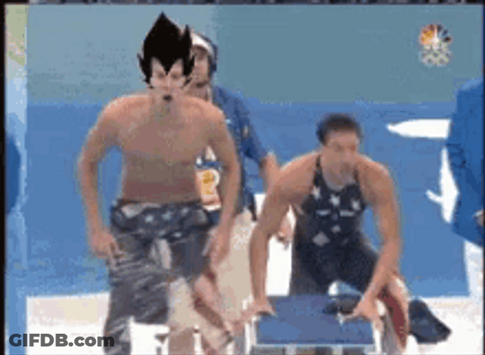 Swimmer Unleash Super Saiyan GIF