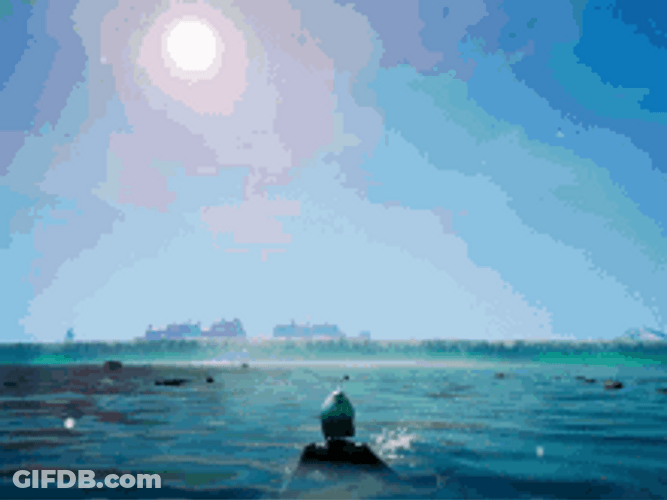 Swimmers Devoured By Tsunami Wave GIF