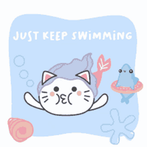 Swimming Peach Cat GIF