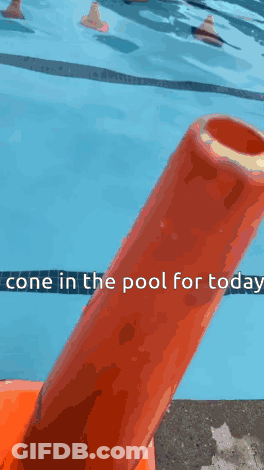 Swimming Pool With Cone GIF