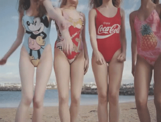 Swimsuit Friends Bonding GIF