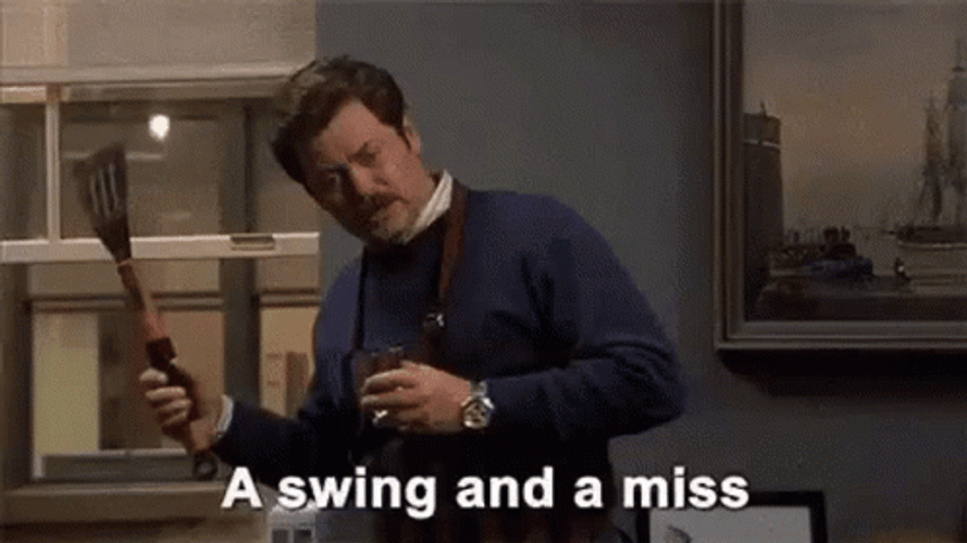Swing And A Miss Ron Swanson GIF