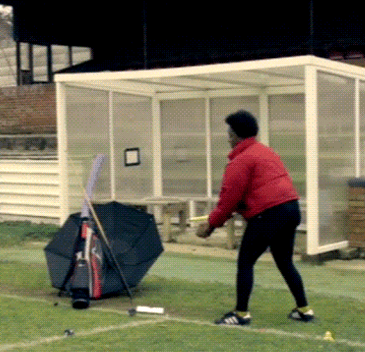 Swing And A Miss Woman GIF