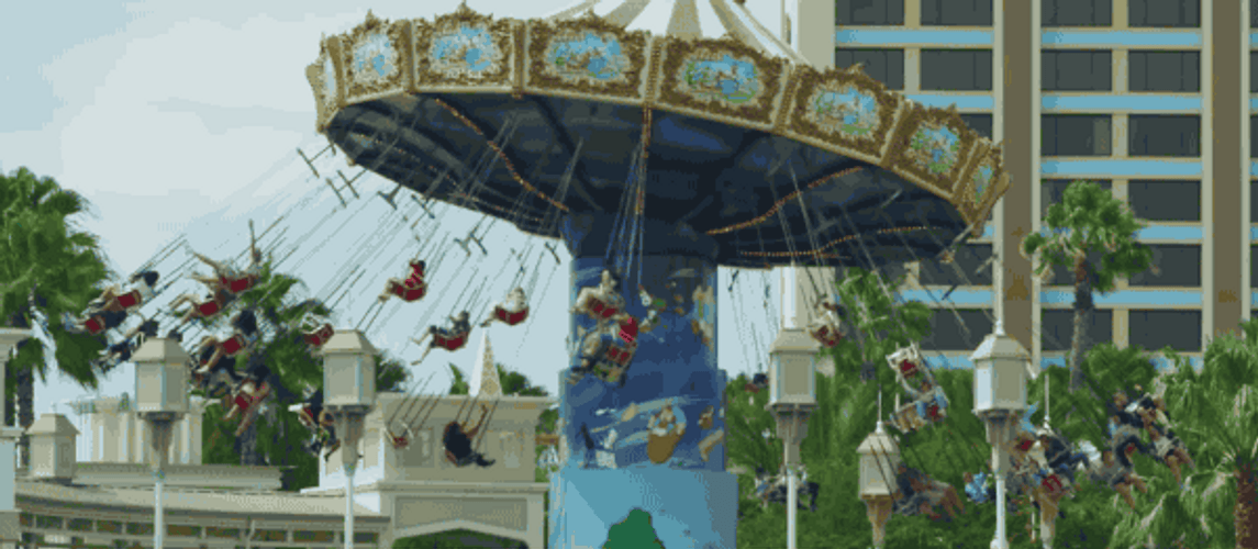 Swing Carousel At Theme Park GIF