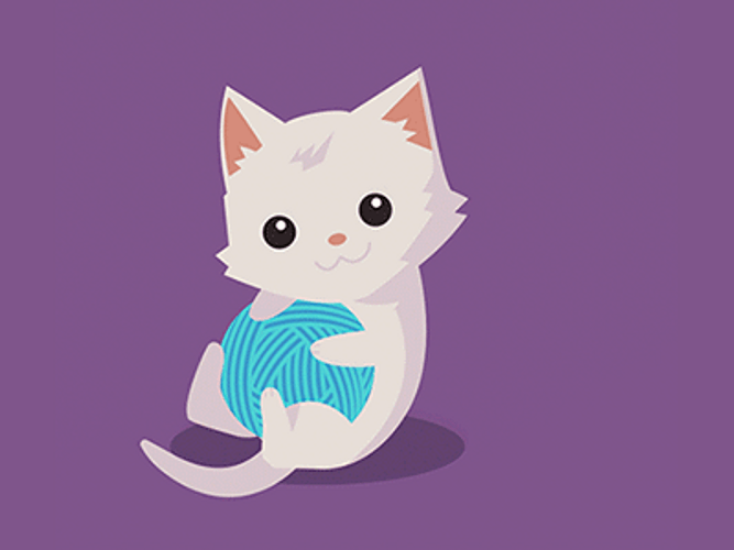 Swinging Cartoon Cat GIF