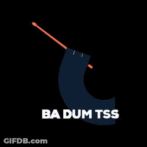 Swinging Hand WIth Drumstick Ba Dum Tss GIF